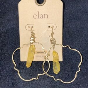 Elan Gold and Yellow Crystal Earrings